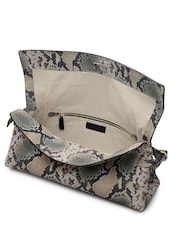 Radley Large Green Fleet Street Faux Snake Flapover Clutch - Image 3 of 5