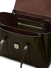 Radley Green Medium The Chancery High Shine Flapover Shoulder Bag - Image 6 of 8