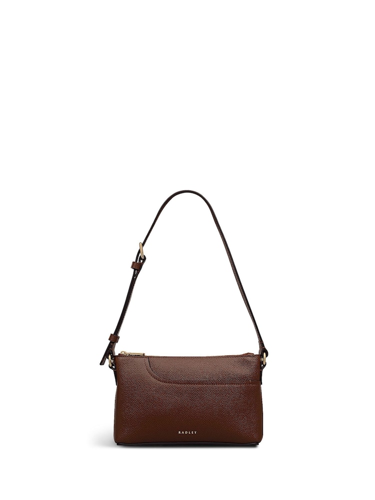 Radley Mini Pockets Texture Zip Top Shoulder Brown Bag - Image 1 of 5