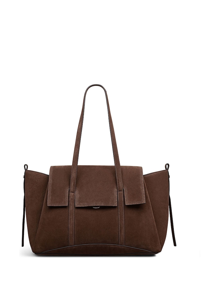 Radley Medium Grey The Chancery Suede Flapover Shoulder Bag - Image 1 of 5