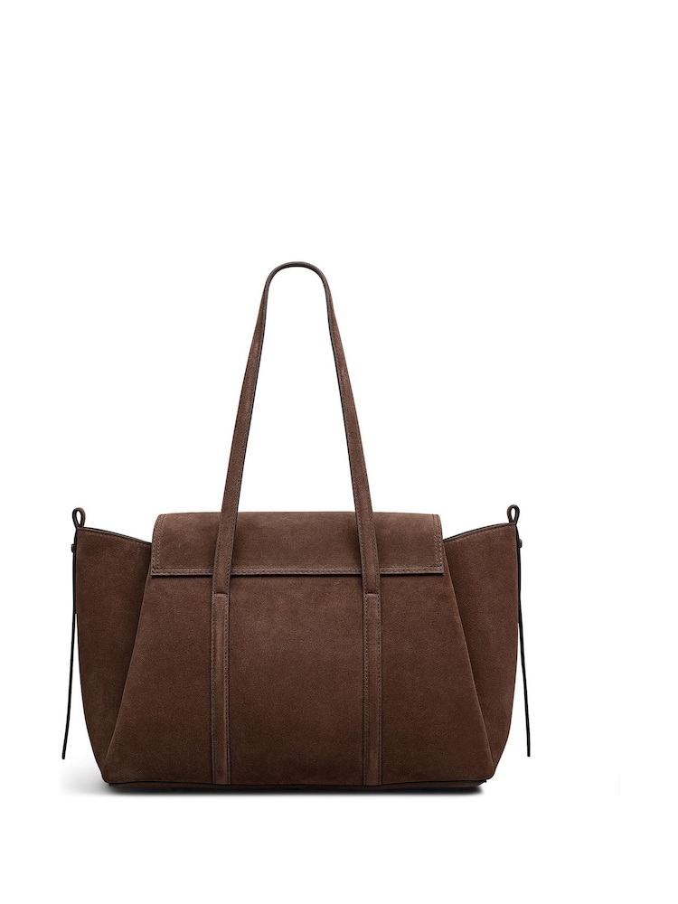 Radley Medium Grey The Chancery Suede Flapover Shoulder Bag - Image 2 of 5