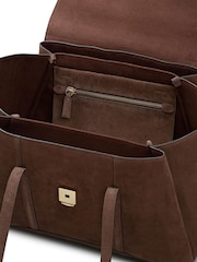 Radley Medium Grey The Chancery Suede Flapover Shoulder Bag - Image 4 of 5