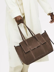 Radley Medium Grey The Chancery Suede Flapover Shoulder Bag - Image 5 of 5