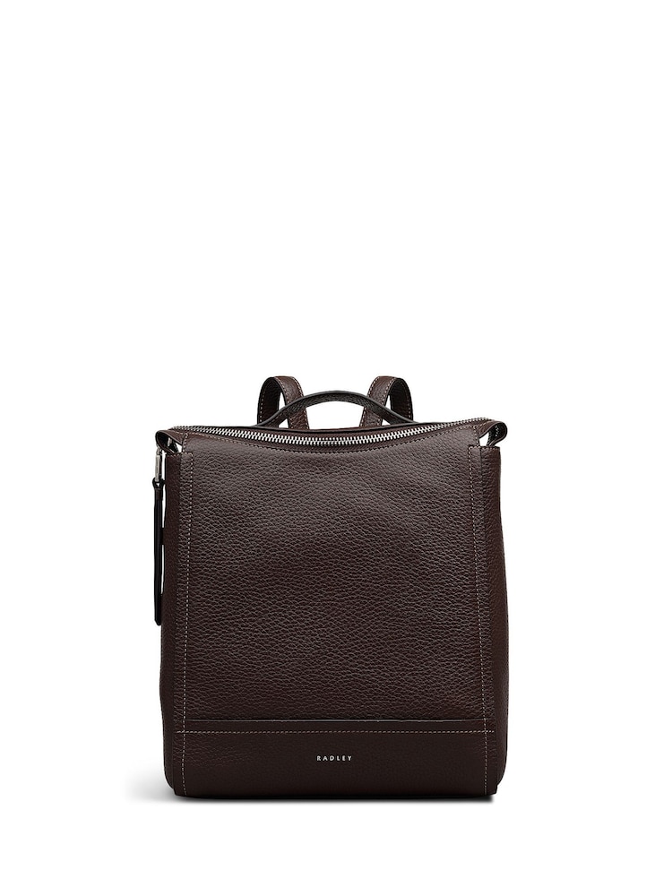 Radley Small Oak Street Zip Top Brown Backpack - Imagen 1 de 5