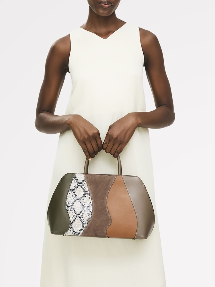 Radley Medium Grey Liverpool Street Patchwork Ziptop Grab Bag - Slika 1 iz 6