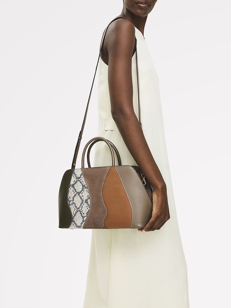 Radley Medium Grey Liverpool Street Patchwork Ziptop Grab Bag - Slika 2 iz 6