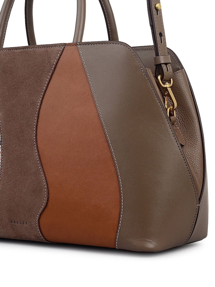 Radley Medium Grey Liverpool Street Patchwork Ziptop Grab Bag - Slika 6 iz 6