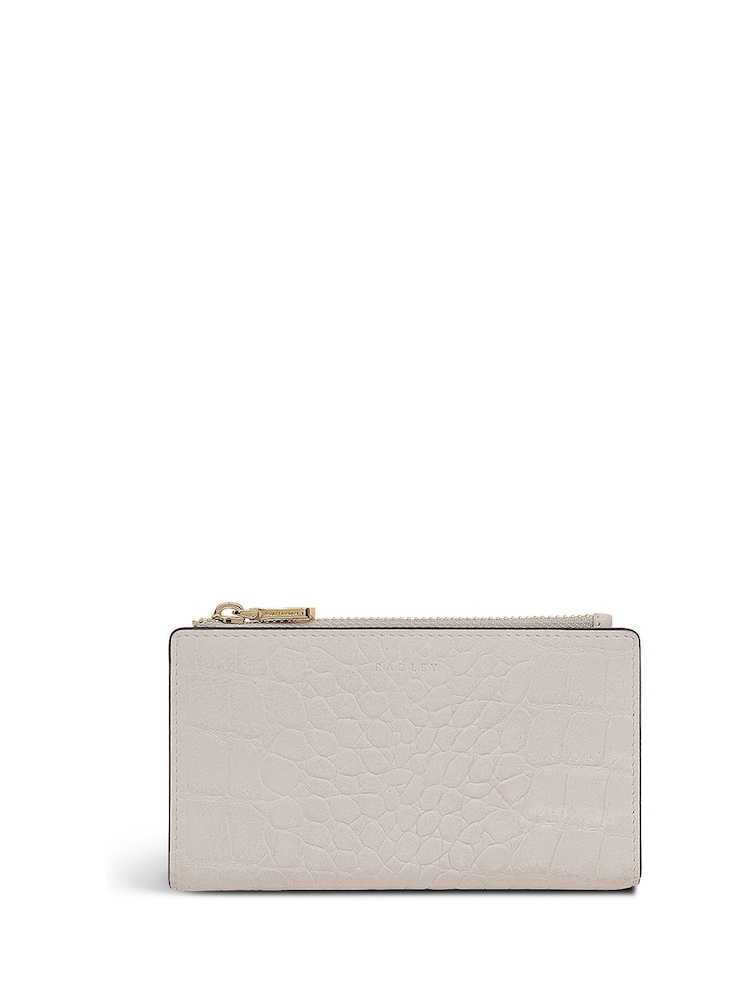 Radley Medium Coin Street Faux Croc Zip Top White Purse - Image 1 of 1 Radley Medium Coin Street Faux Croc Zip Top White Purse - Image 1 of 1