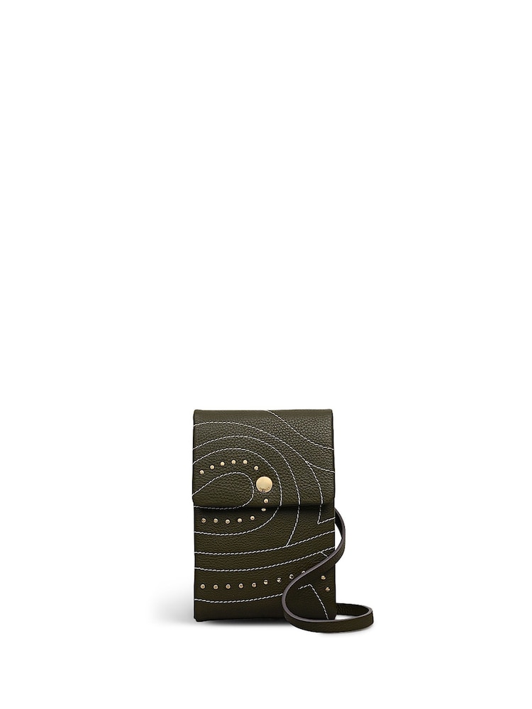 Radley Medium Green Mallow Street Stud Phone Cross-Body Bag - Image 1 of 1 Radley Medium Green Mallow Street Stud Phone Cross-Body Bag - Image 1 of 1