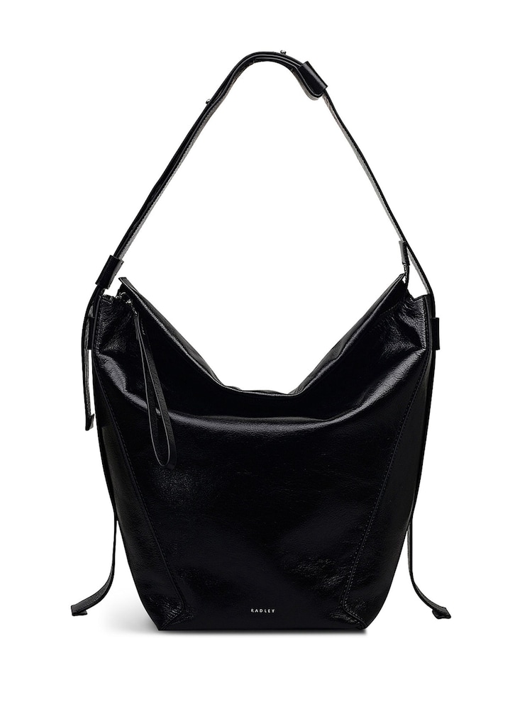 Radley Large De Beauvoir High Shine Ziptop Shoulder Brown Bag - Image 1 of 6 Radley Large De Beauvoir High Shine Ziptop Shoulder Brown Bag - Image 1 of 6