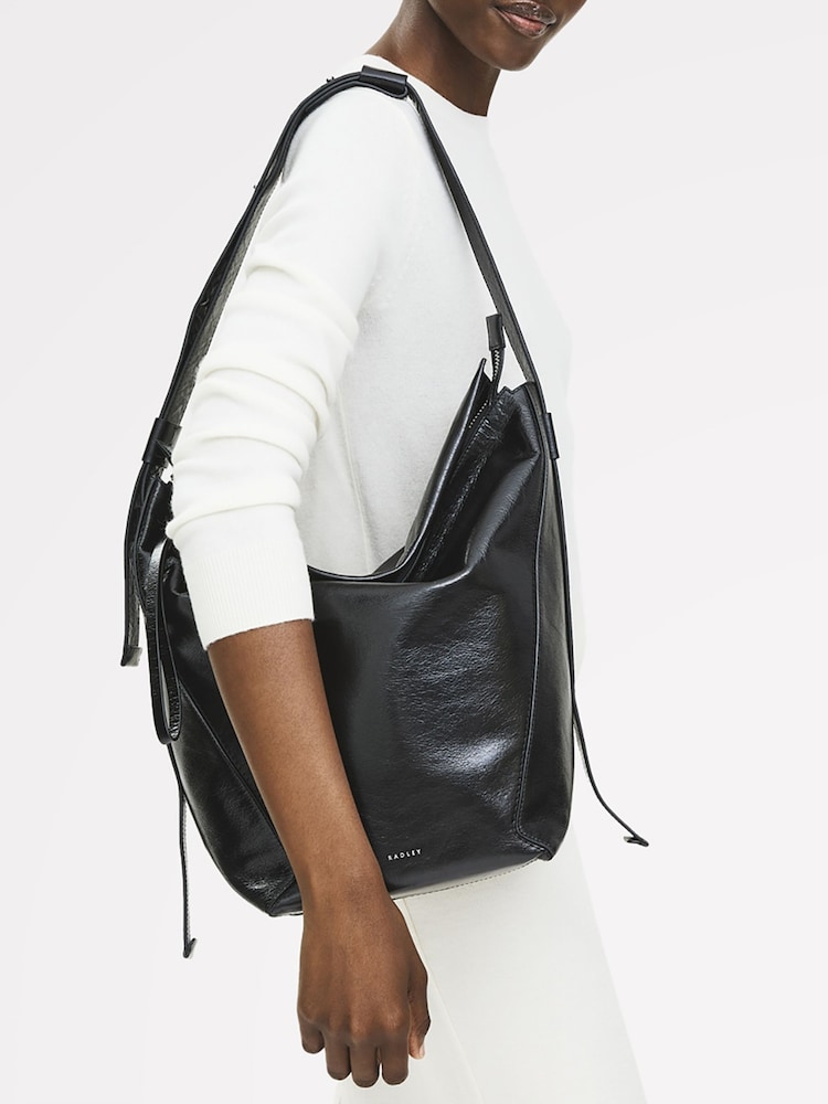 Radley Large De Beauvoir High Shine Ziptop Shoulder Brown Bag - Image 6 of 6 Radley Large De Beauvoir High Shine Ziptop Shoulder Brown Bag - Image 6 of 6