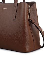 Radley Medium Dukes Place Texure Zip Top Grab Brown Bag - Image 4 of 6
