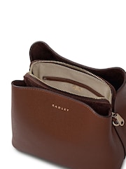 Radley Small Dukes Place Texure Compartment Cross-Body Brown Bag - Image 3 of 5