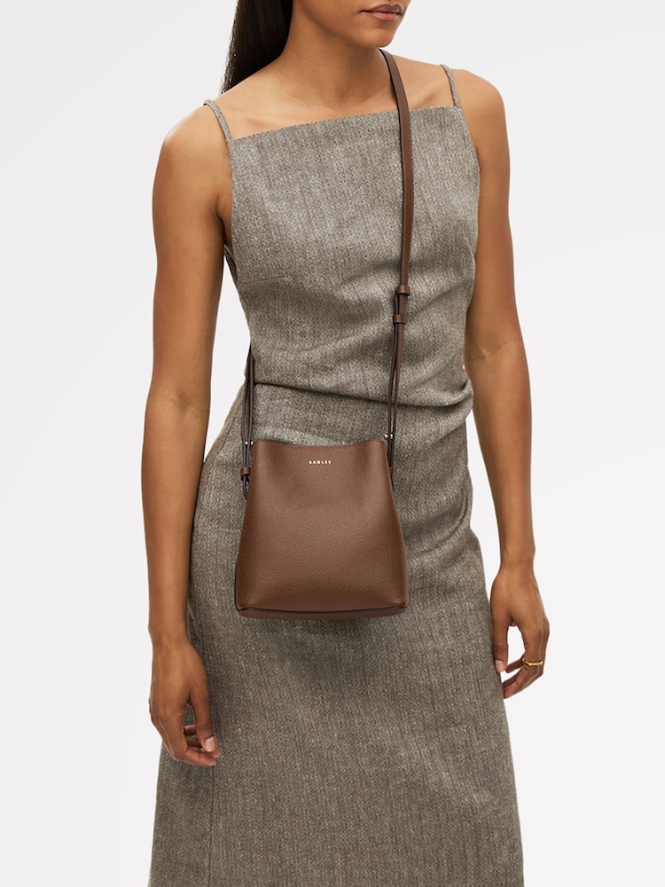 Radley Small Dukes Place Texure Compartment Cross-Body Brown Bag - Image 5 of 5
