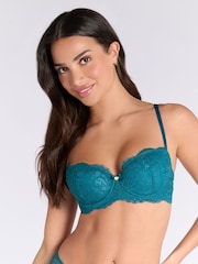 Boux Avenue Blue Emma Floral Print Lace Balconette Bra - Image 1 of 2