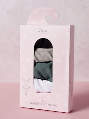 Amiee Rib High Leg Thong 5 Pack - Image 4 of 4