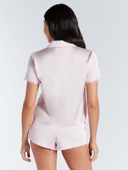 Boux Avenue Kaya Lace Trim Satin Short Pyjama Set - Image 4 of 7