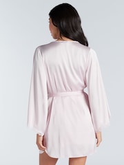 Boux Avenue Kaya Lace Trim Satin Robe - Image 3 of 5