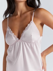 Boux Avenue Kaya Lace Trim Satin Chemise - Image 2 of 5