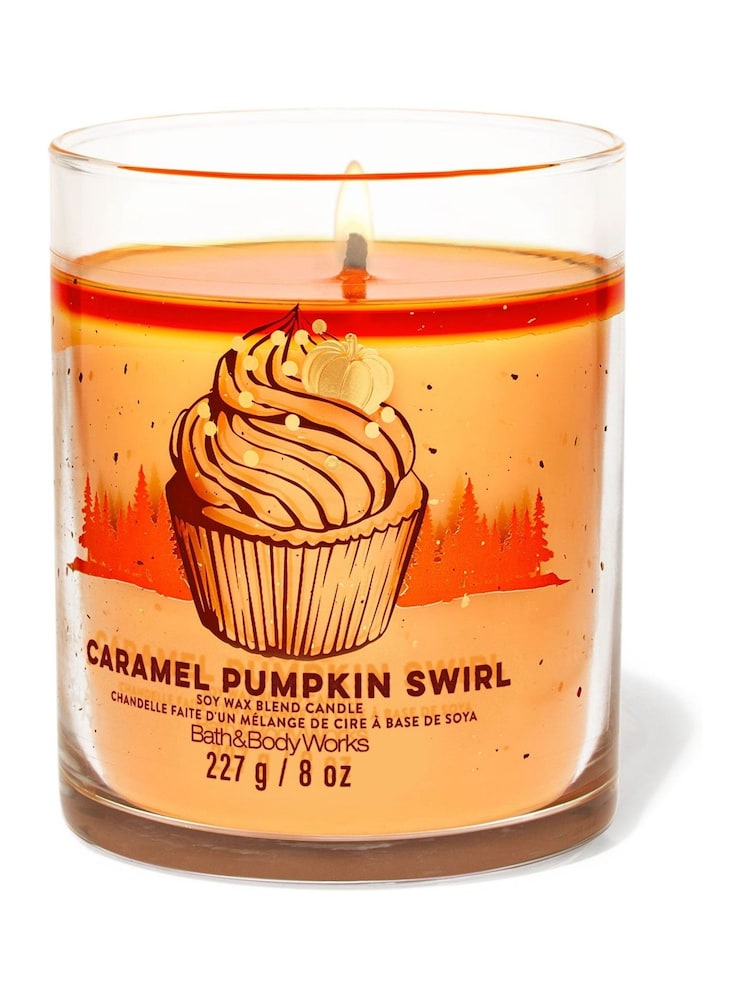 Bath & Body Works Caramel Pumpkin Swirl Signature Single Wick Candle 227g - Image 1 of 1 Bath & Body Works Caramel Pumpkin Swirl Signature Single Wick Candle 227g - Image 1 of 1