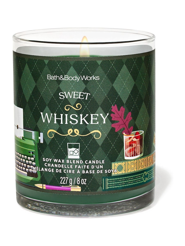 Bath & Body Works Sweet Whiskey Signature Single Wick Candle 227g - Image 1 of 1 Bath & Body Works Sweet Whiskey Signature Single Wick Candle 227g - Image 1 of 1