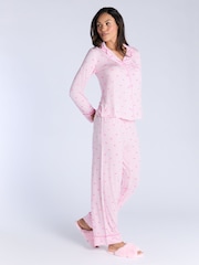 Boux Avenue Bow & Stripe Long Pyjama Set - Image 3 of 5