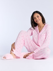Boux Avenue Bow & Stripe Long Pyjama Set - Image 4 of 5