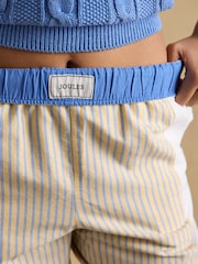 أصفر مقلم - بنطلون قطن سهل الارتداء موديل Hallie من Joules - Image 8 of 10