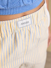 أصفر مقلم - بنطلون قطن سهل الارتداء موديل Hallie من Joules - Image 9 of 10