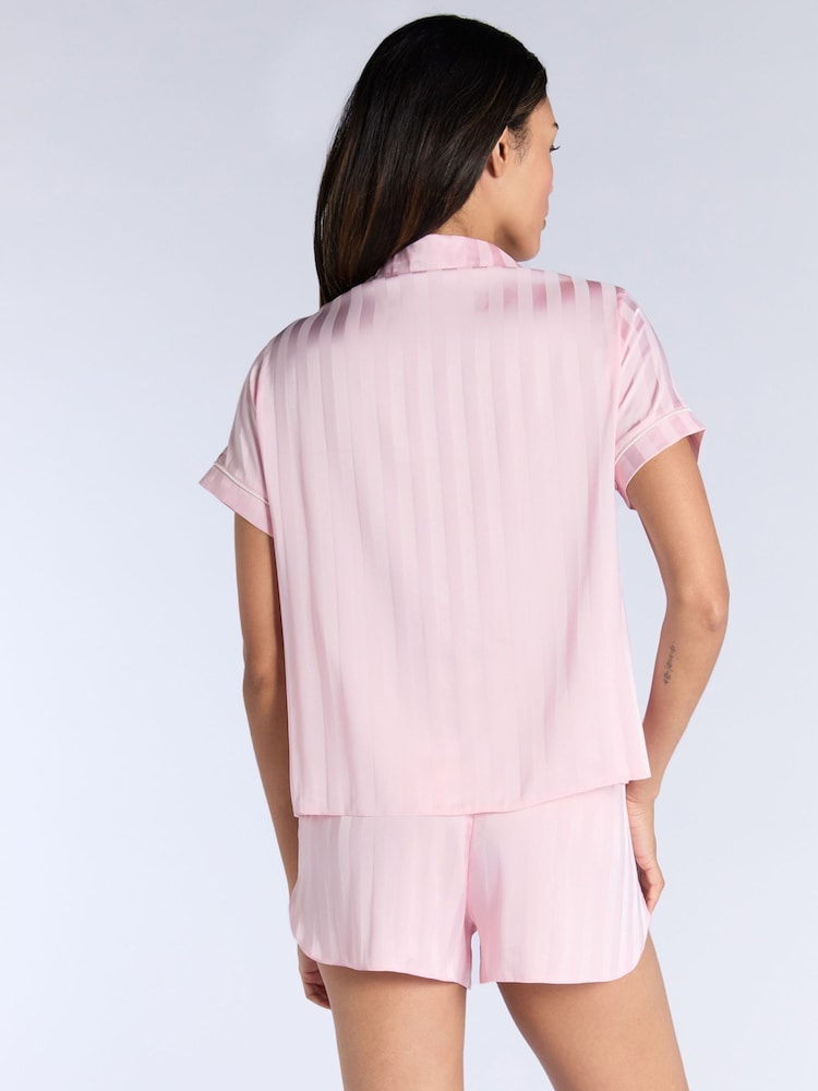 Boux Avenue Stripe Jacquard Short Set Pyjama Set - Image 2 of 5 Boux Avenue Stripe Jacquard Short Set Pyjama Set - Image 2 of 5