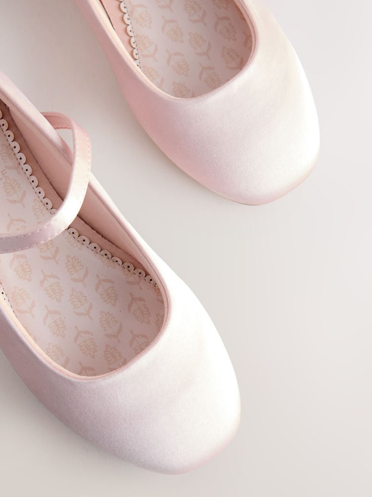 Buy Pink Satin Stain Resistant Standard Fit (F) Mary Jane Occasion Shoes  from Next USA