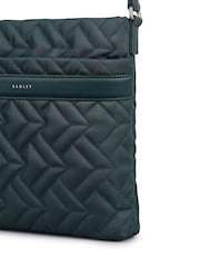 Radley Small Green Holland Park Quilt Zip Top Cross-Body Bag - Imagen 5 de 5