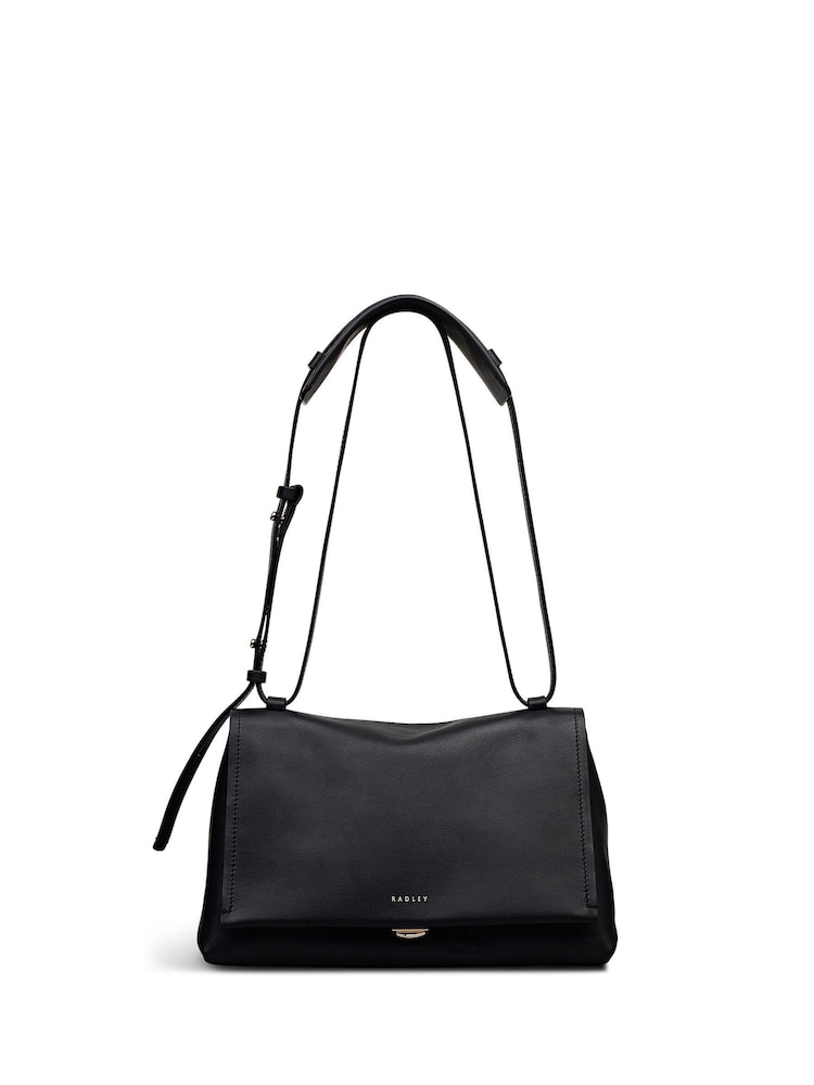 Radley Medium The Mercer Flapover Shoulder Black Bag - Image 1 of 6