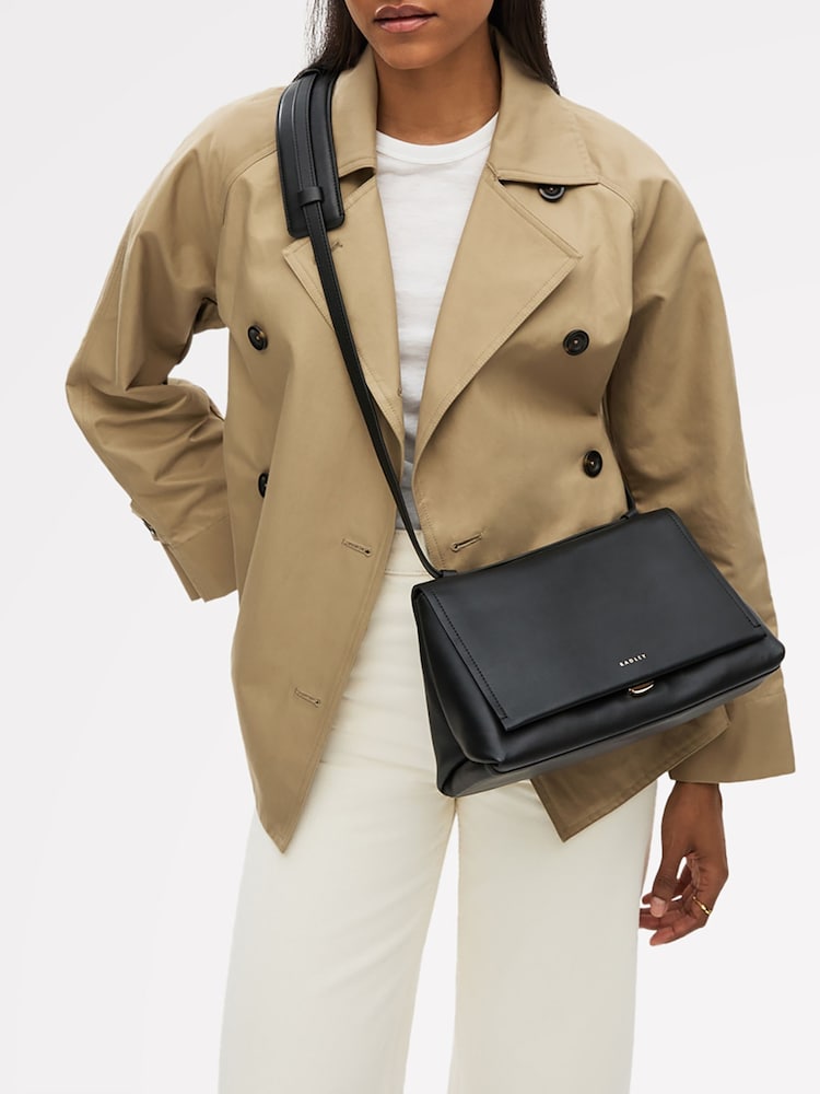 Radley Medium The Mercer Flapover Shoulder Black Bag - Image 6 of 6