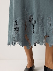 Jigsaw Blue Abstract Lace Knitted Skirt - Image 2 of 3
