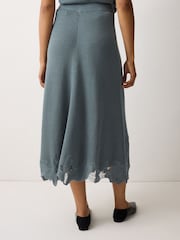 Jigsaw Blue Abstract Lace Knitted Skirt - Image 3 of 3