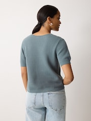 Jigsaw Blue Abstract Lace Knitted Top - Image 3 of 3