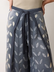 Jigsaw Blue Modern Shibori Wrap Trousers - Image 2 of 3