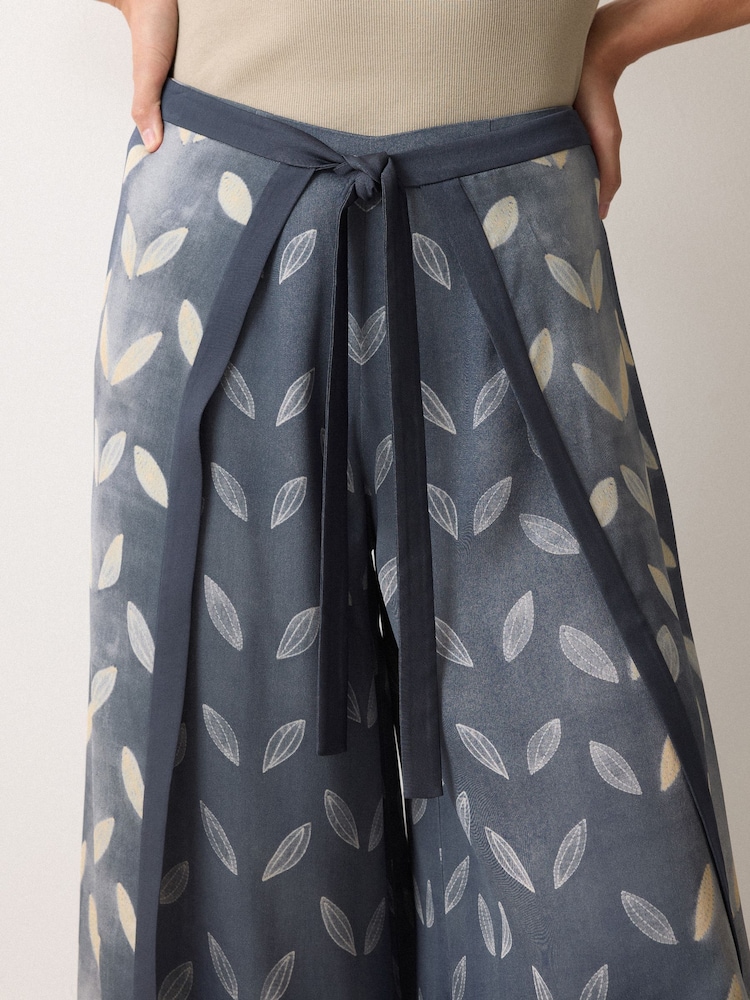 Jigsaw Blue Modern Shibori Wrap Trousers - Image 2 of 3