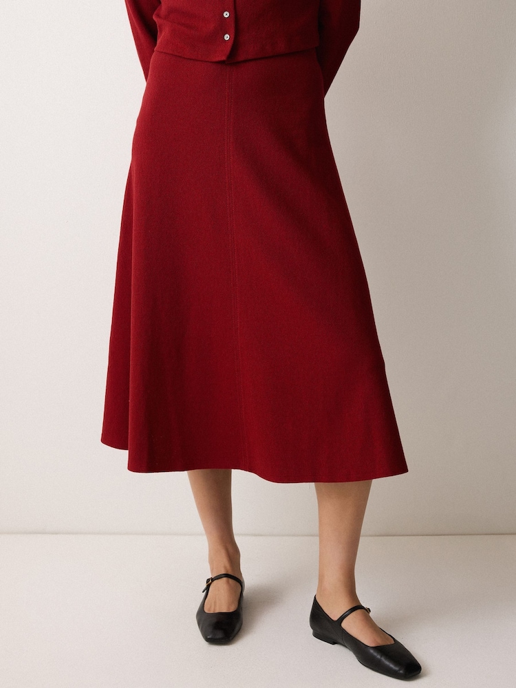 Jigsaw Red A Line Centre Seam Skirt - Image 1 of 3 Jigsaw Red A Line Centre Seam Skirt - Image 1 of 3