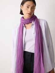 Jigsaw Purple Crinkle Cotton Woven Scarf - Image 1 of 2