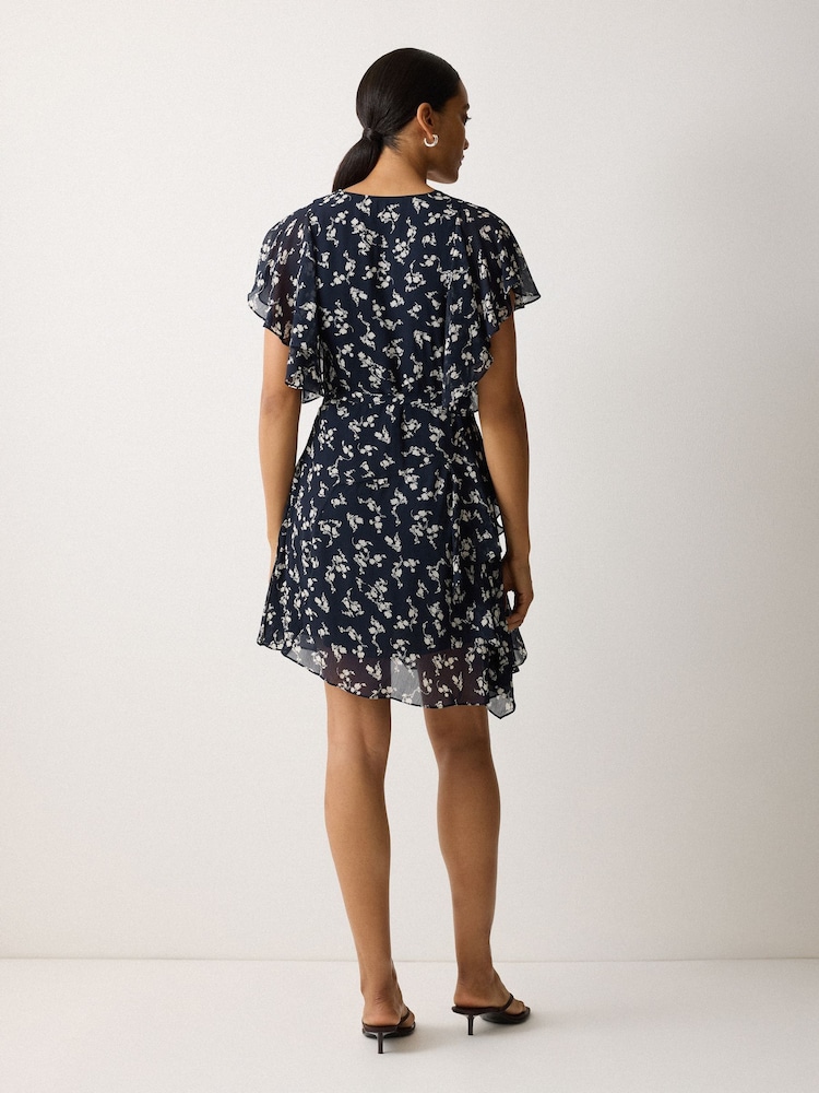 Jigsaw Blue Swirl Posy Mini Dress - Image 2 of 6 Jigsaw Blue Swirl Posy Mini Dress - Image 2 of 6