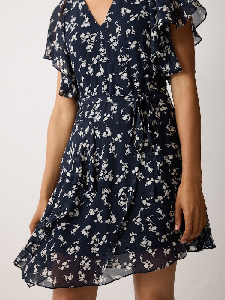 blue swirl mini dress Blue Swirl Print Mini Dress