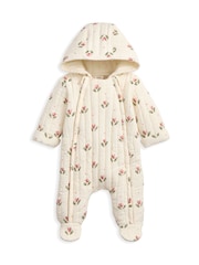 Mamas & Papas Cream Tulip Print Pramsuit - Image 1 of 2