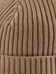 Mamas & Papas Stripe Knit Brown Beanie Hat - Image 2 of 2