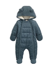 Mamas & Papas Blue Quilted Cord Pramsuit - Image 1 of 2