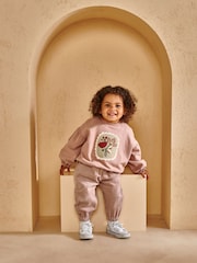 Mamas & Papas Pink Floral Boucle Placement Sweatshirt - Image 3 of 7