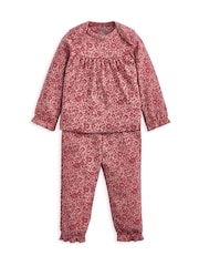Mamas & Papas Pink Nostalgic Floral Print Jersey Pyjamas - Image 2 of 4