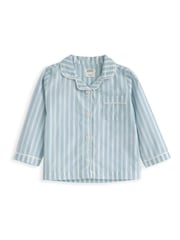 Mamas & Papas Green Striped Woven Pyjamas - Image 2 of 3