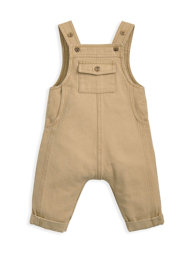 Mamas & Papas Taupe Dungarees & Top Set - Image 1 of 3 Mamas & Papas Taupe Dungarees & Top Set - Image 1 of 3